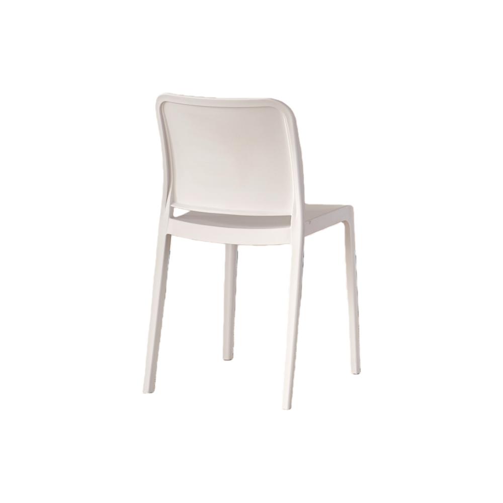 Silla Triveca, Blanco, con Espaldar Cerrado y Diseño Minimalista