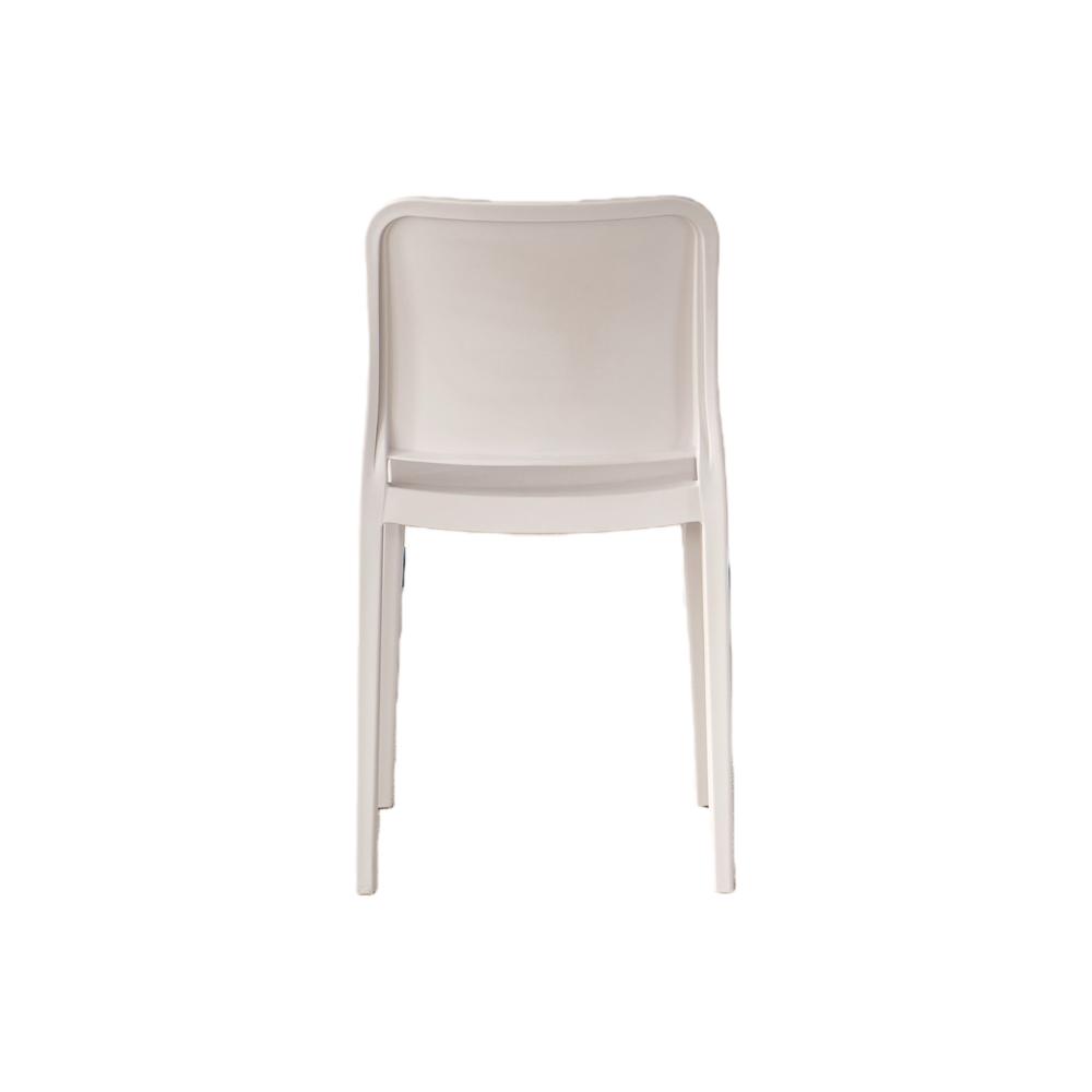 Silla Triveca, Blanco, con Espaldar Cerrado y Diseño Minimalista