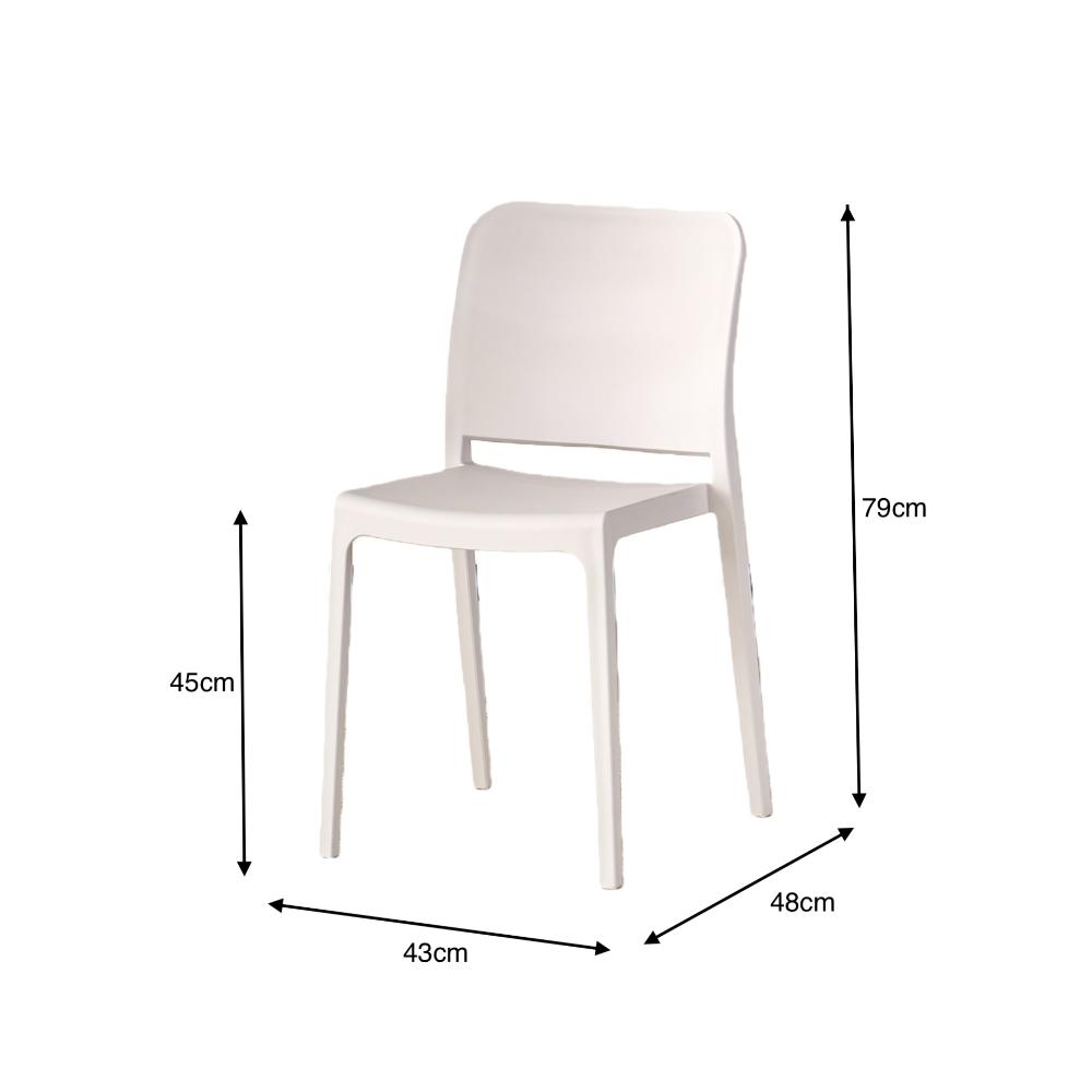 Silla Triveca, Blanco, con Espaldar Cerrado y Diseño Minimalista