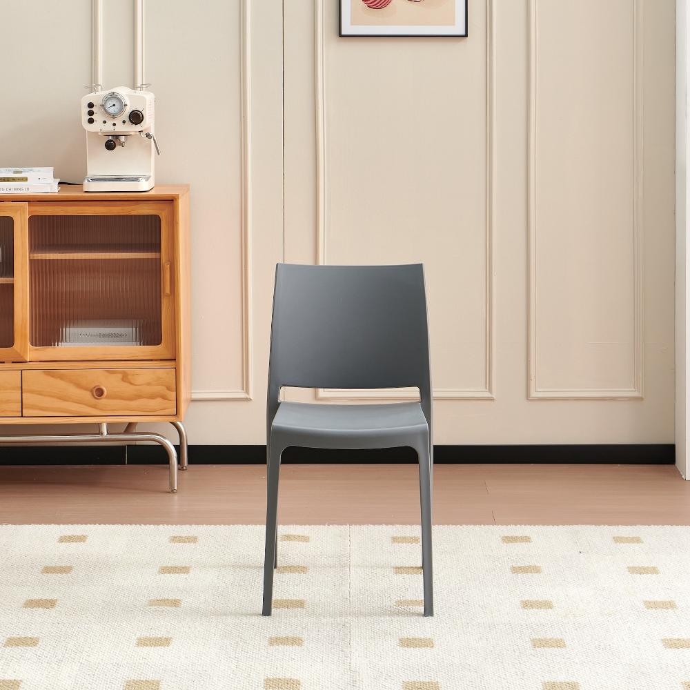 Silla Soho, Gris Oscuro, Con espaldar cerrado y diseño minimalista X2