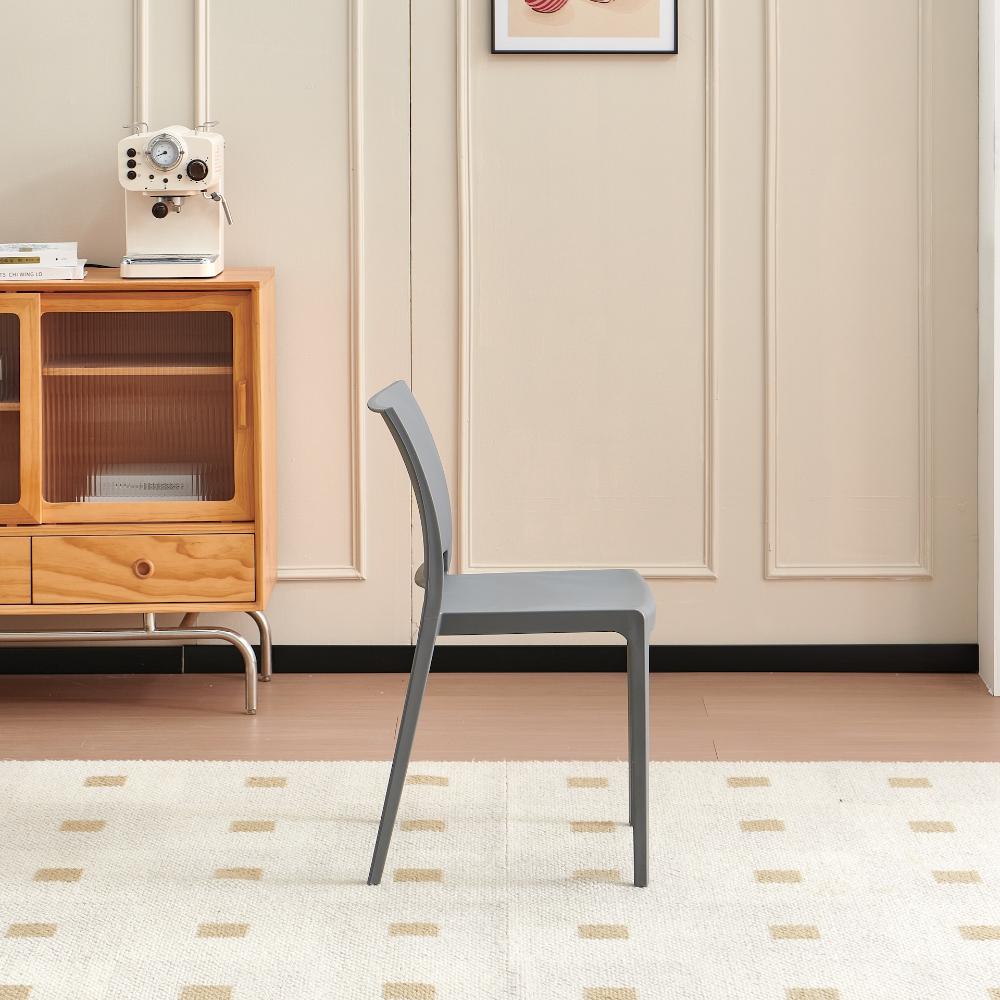 Silla Soho, Gris Oscuro, Con espaldar cerrado y diseño minimalista X2
