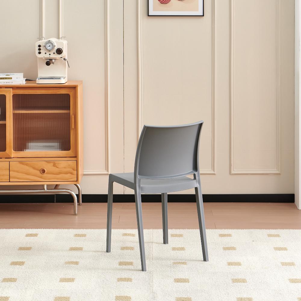 Silla Soho, Gris Oscuro, Con espaldar cerrado y diseño minimalista X2
