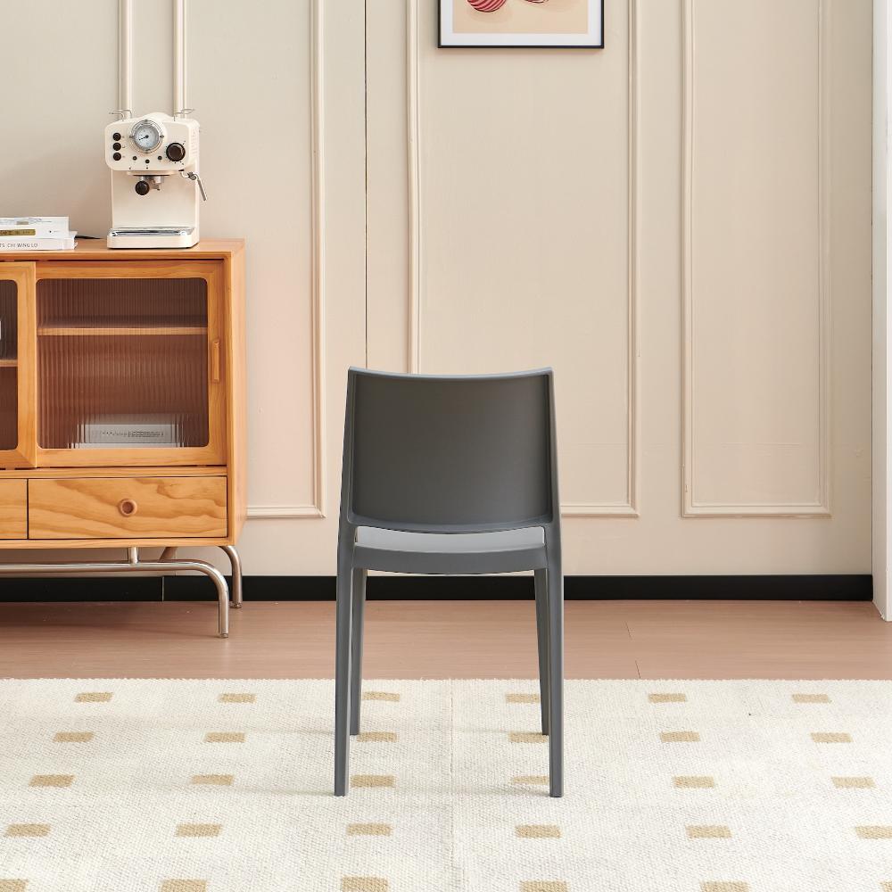 Silla Soho, Gris Oscuro, Con espaldar cerrado y diseño minimalista X2