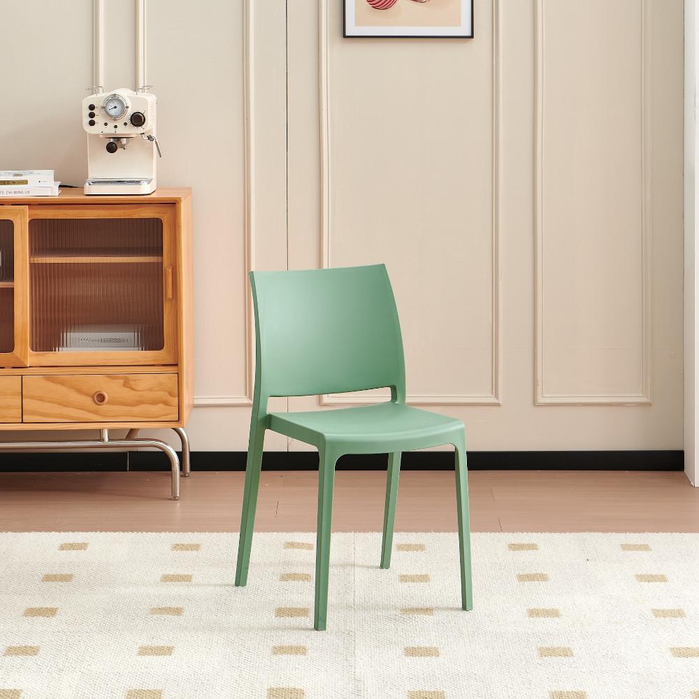 Silla Soho, Verde, Con espaldar cerrado y diseño minimalista X2