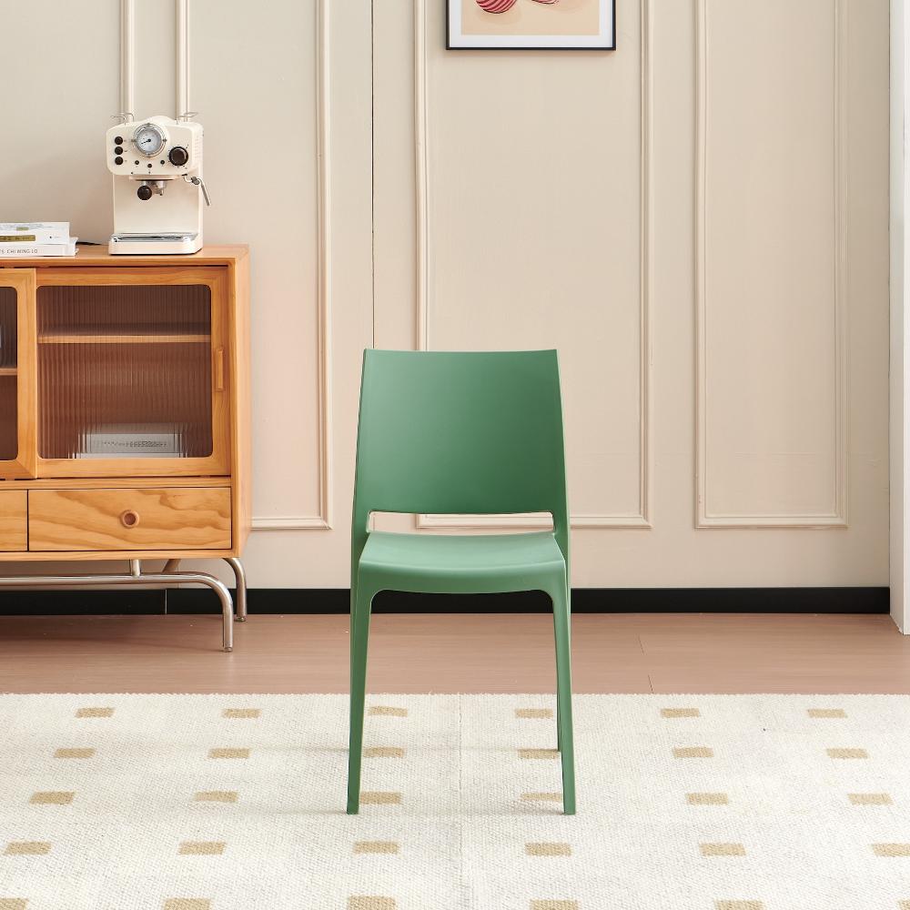Silla Soho, Verde, Con espaldar cerrado y diseño minimalista X2