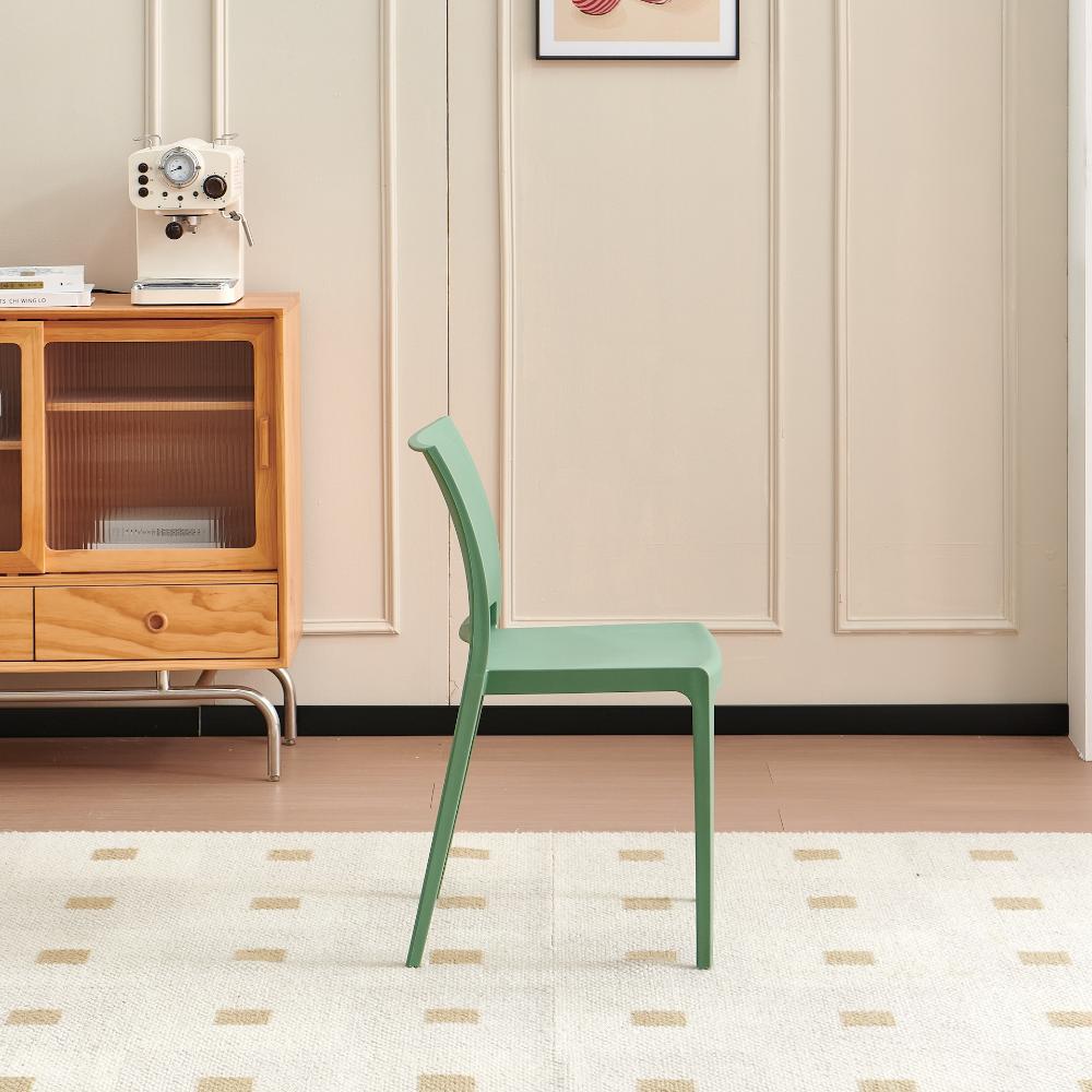 Silla Soho, Verde, Con espaldar cerrado y diseño minimalista X2