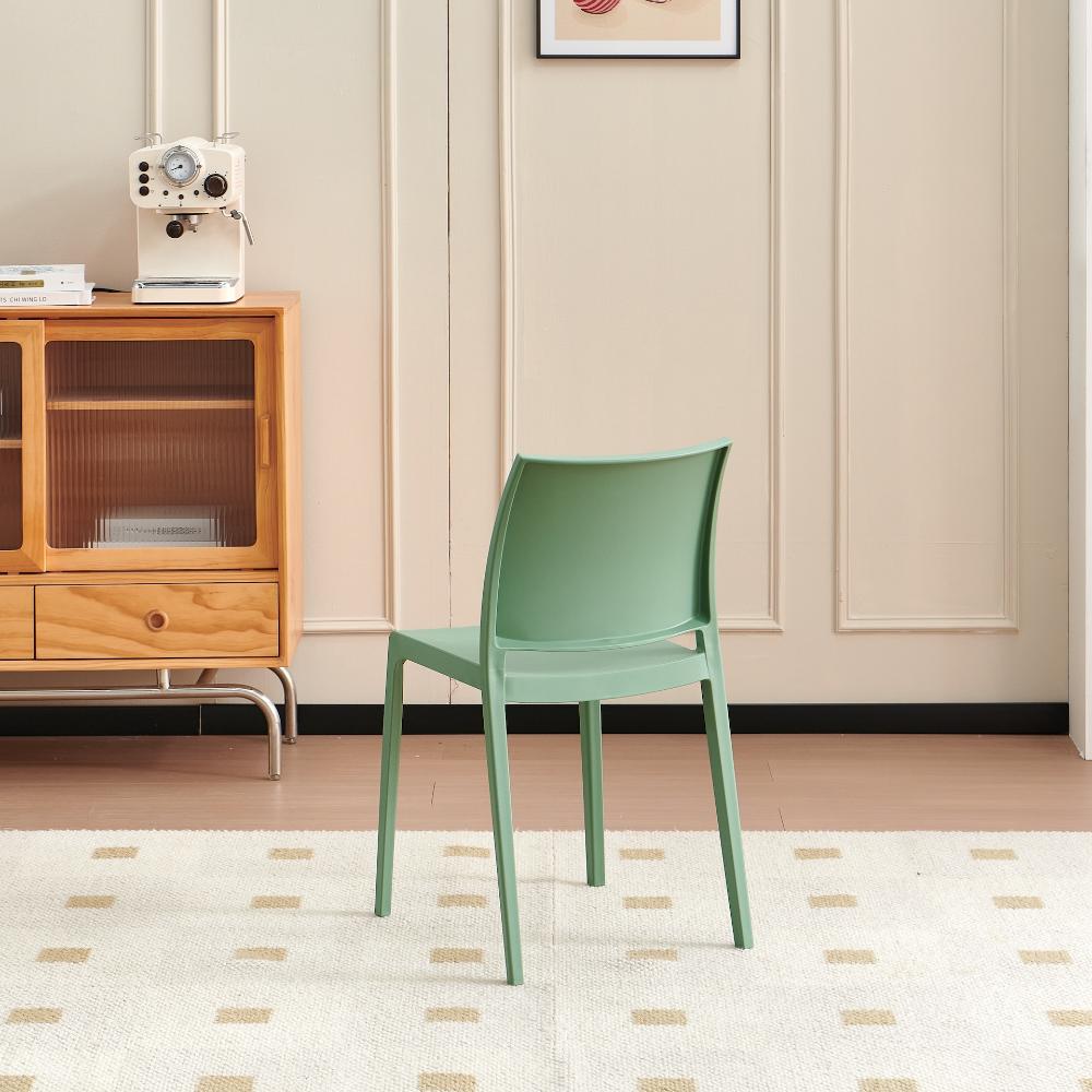 Silla Soho, Verde, Con espaldar cerrado y diseño minimalista X2