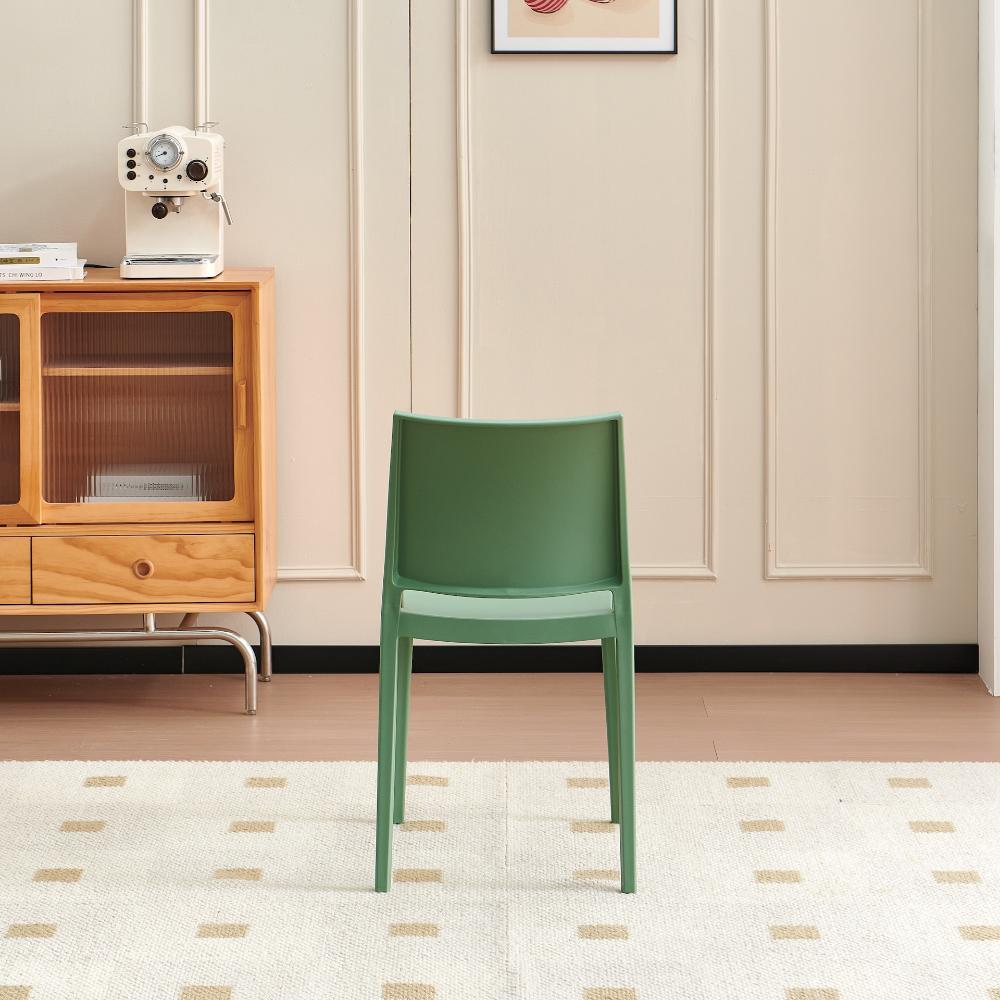 Silla Soho, Verde, Con espaldar cerrado y diseño minimalista X2