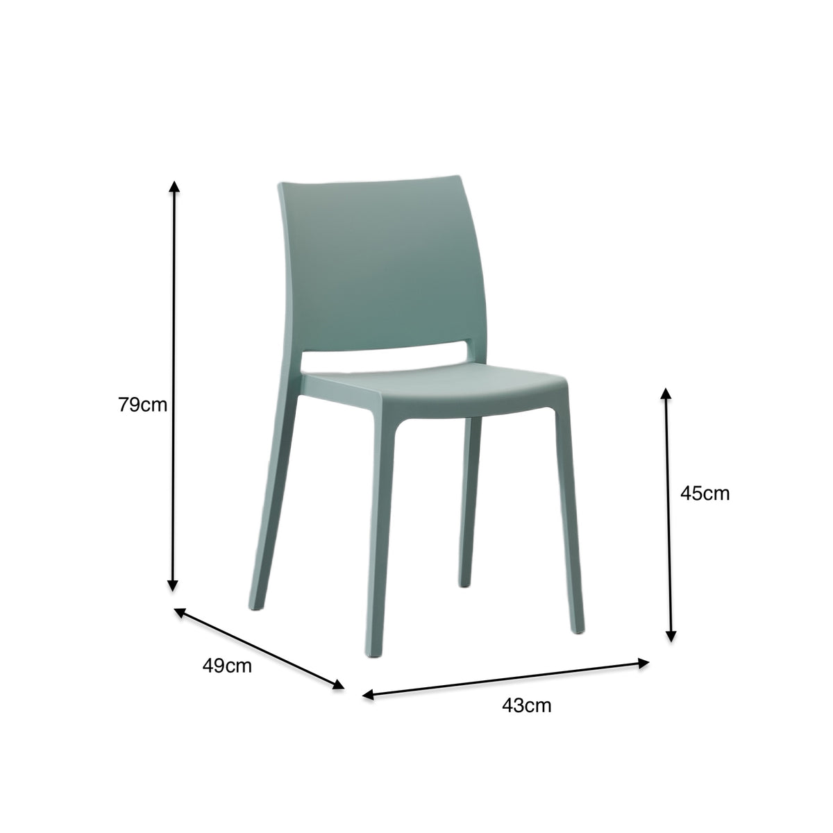 Silla Soho, Azul Claro, con Espaldar Cerrado y Diseño Minimalista