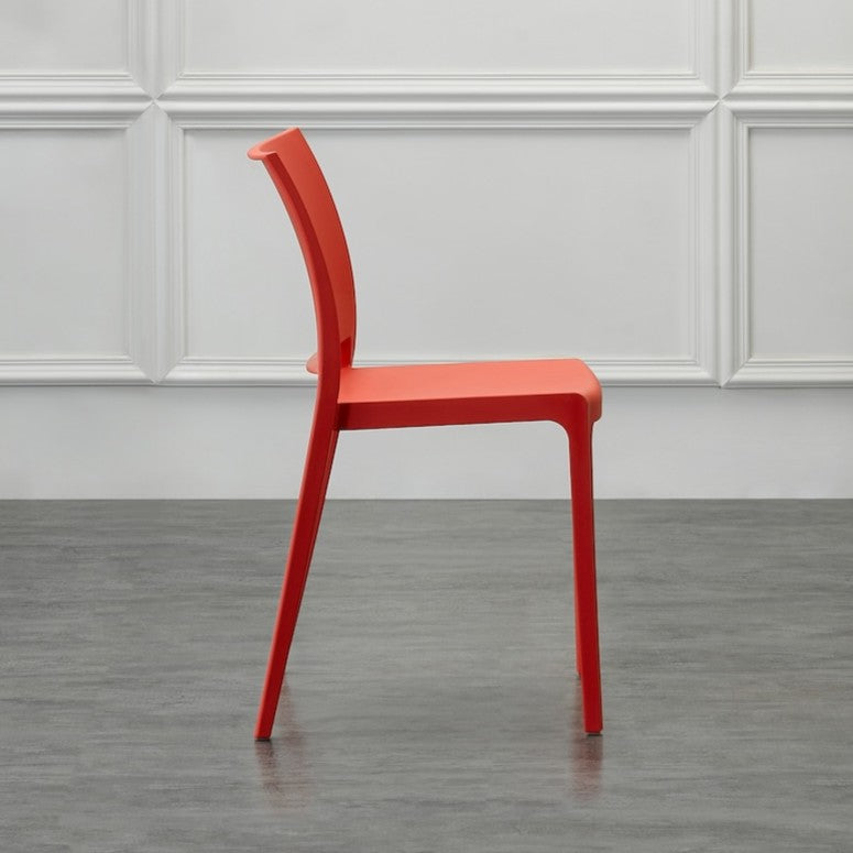 Silla Soho, Roja, con Espaldar Cerrado y Diseño Minimalista