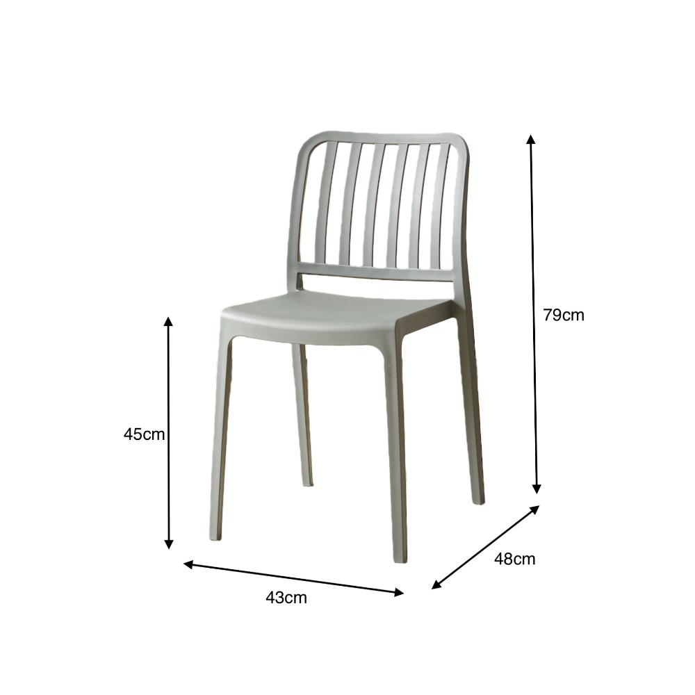Silla Brooklyn, Gris Oscuro, Con espaldar en rayas y diseño minimalista