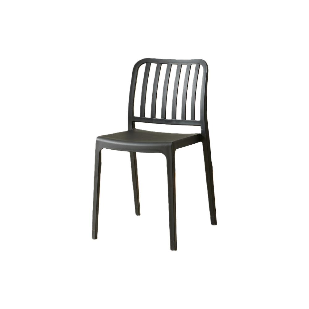 Silla Brooklyn, Negro, con Espaldar en Rayas y Diseño Minimalista