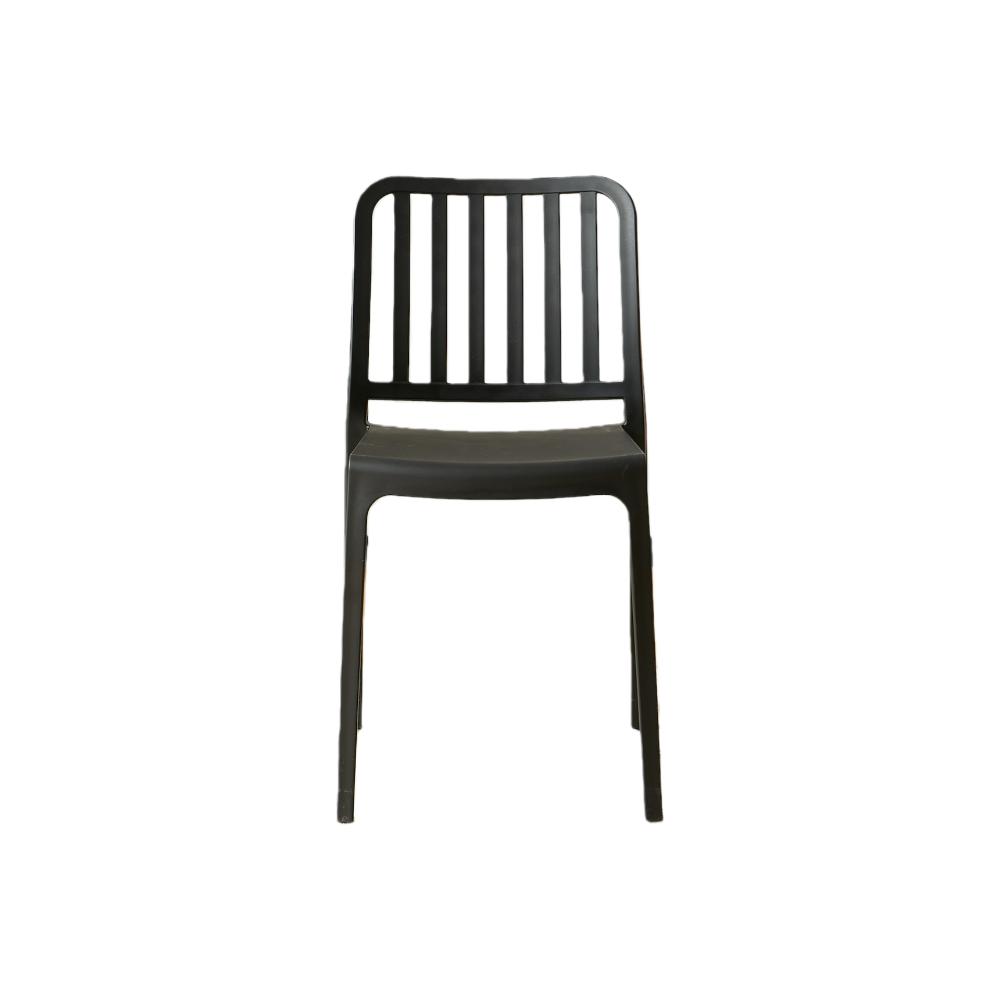 Silla Brooklyn, Negro, con Espaldar en Rayas y Diseño Minimalista