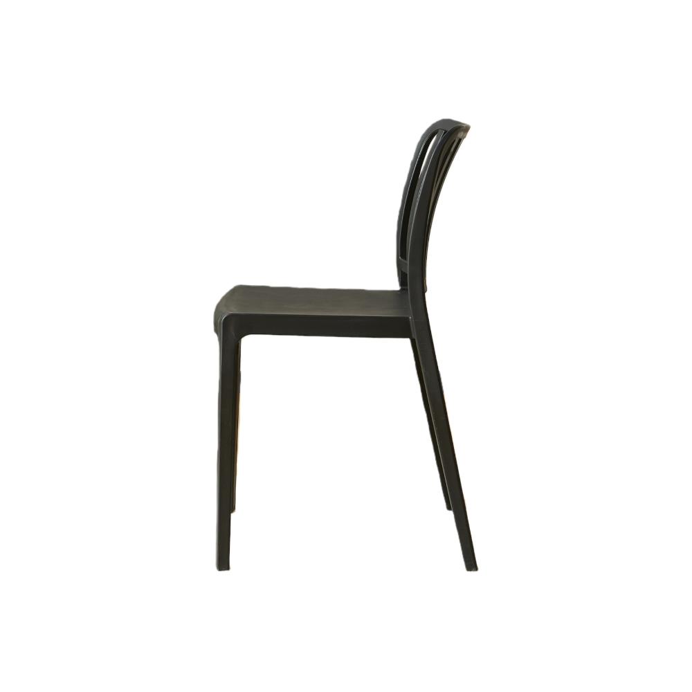 Silla Brooklyn, Negro, con Espaldar en Rayas y Diseño Minimalista