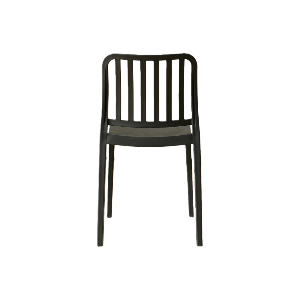 Silla Brooklyn, Negro, con Espaldar en Rayas y Diseño Minimalista