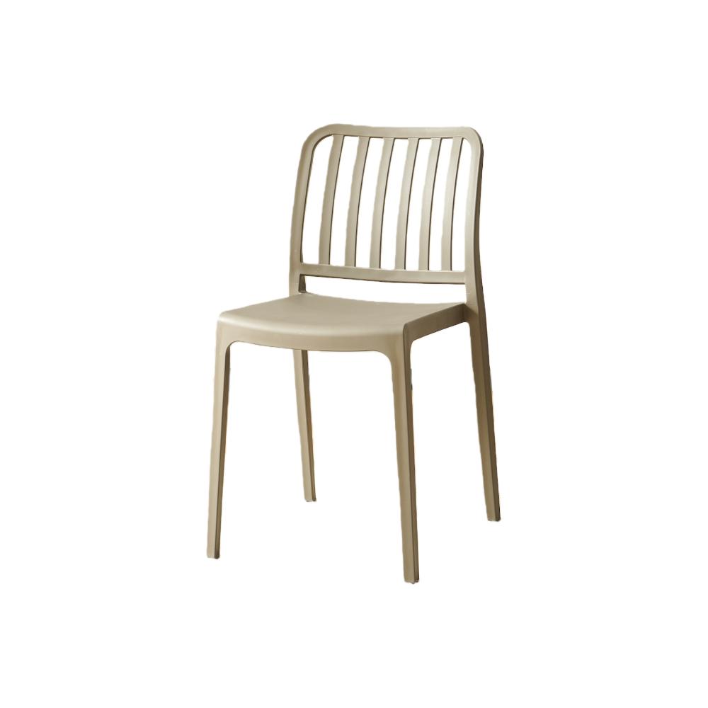Silla Brooklyn, Taupe,  Con espaldar en rayas y diseño minimalista