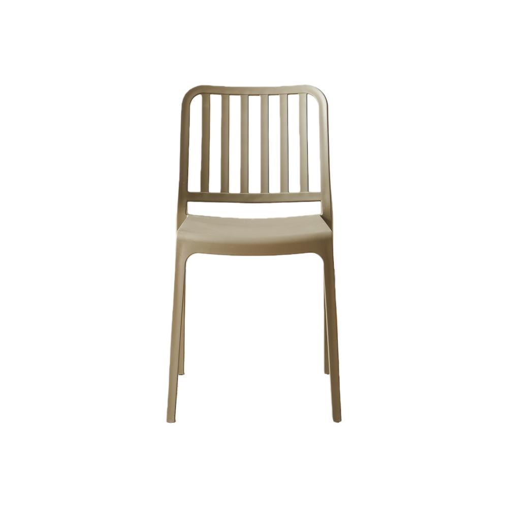 Silla Brooklyn, Taupe,  Con espaldar en rayas y diseño minimalista