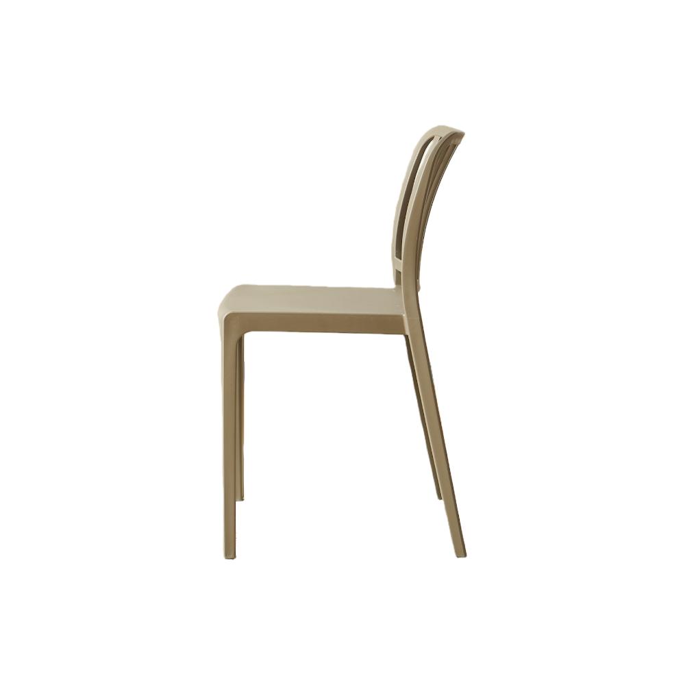 Silla Brooklyn, Taupe,  Con espaldar en rayas y diseño minimalista