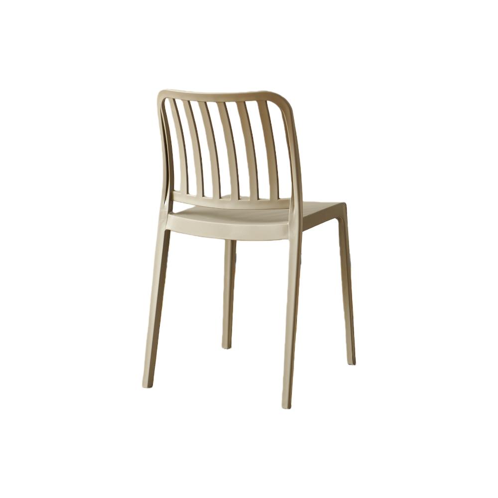Silla Brooklyn, Taupe,  Con espaldar en rayas y diseño minimalista