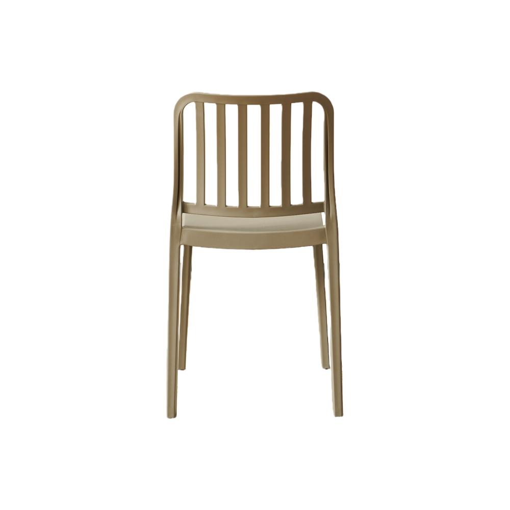 Silla Brooklyn, Taupe,  Con espaldar en rayas y diseño minimalista