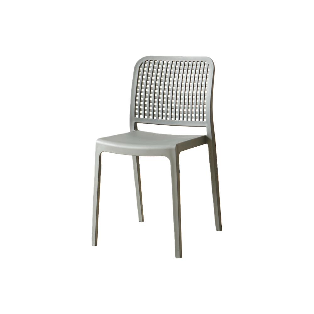 Silla Bronx , Gris Oscuro, con Espaldar en Cuadrados y Diseño Minimalista