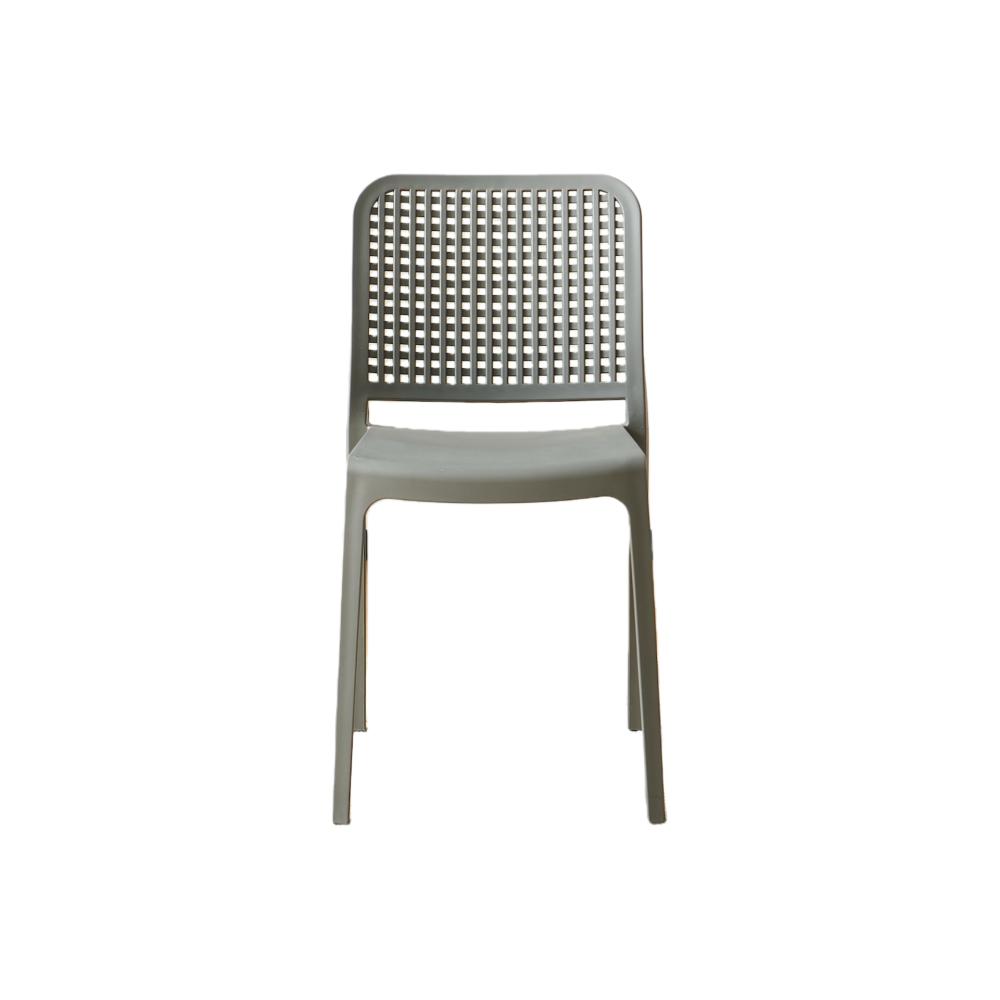 Silla Bronx , Gris Oscuro, con Espaldar en Cuadrados y Diseño Minimalista
