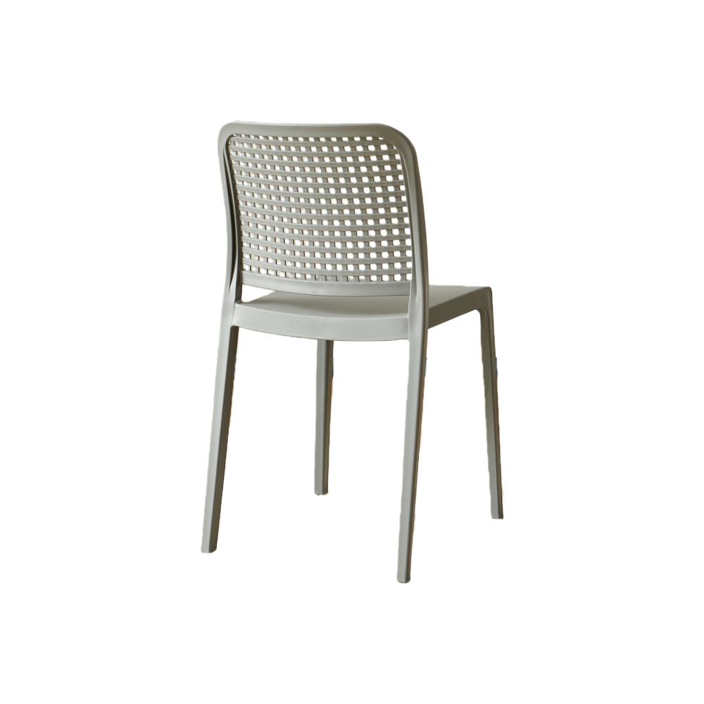 Silla Bronx , Gris Oscuro, con Espaldar en Cuadrados y Diseño Minimalista