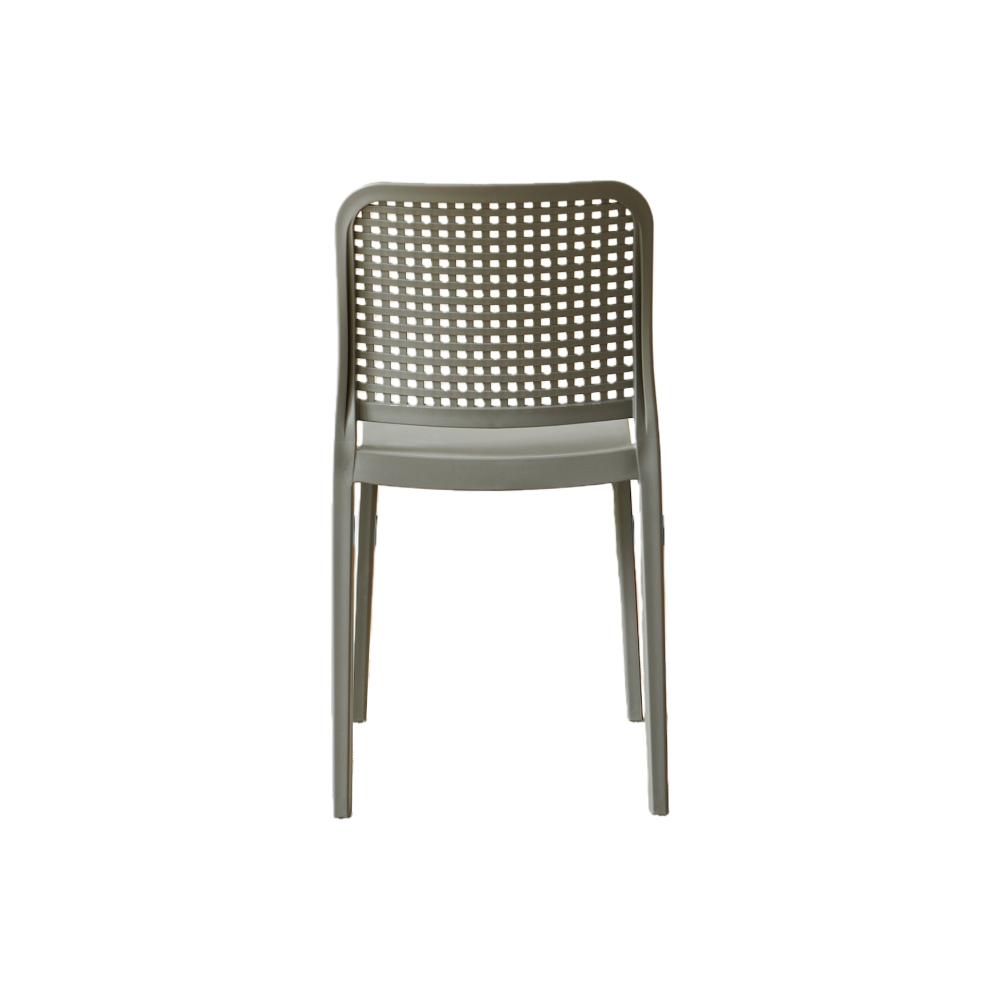 Silla Bronx , Gris Oscuro, con Espaldar en Cuadrados y Diseño Minimalista