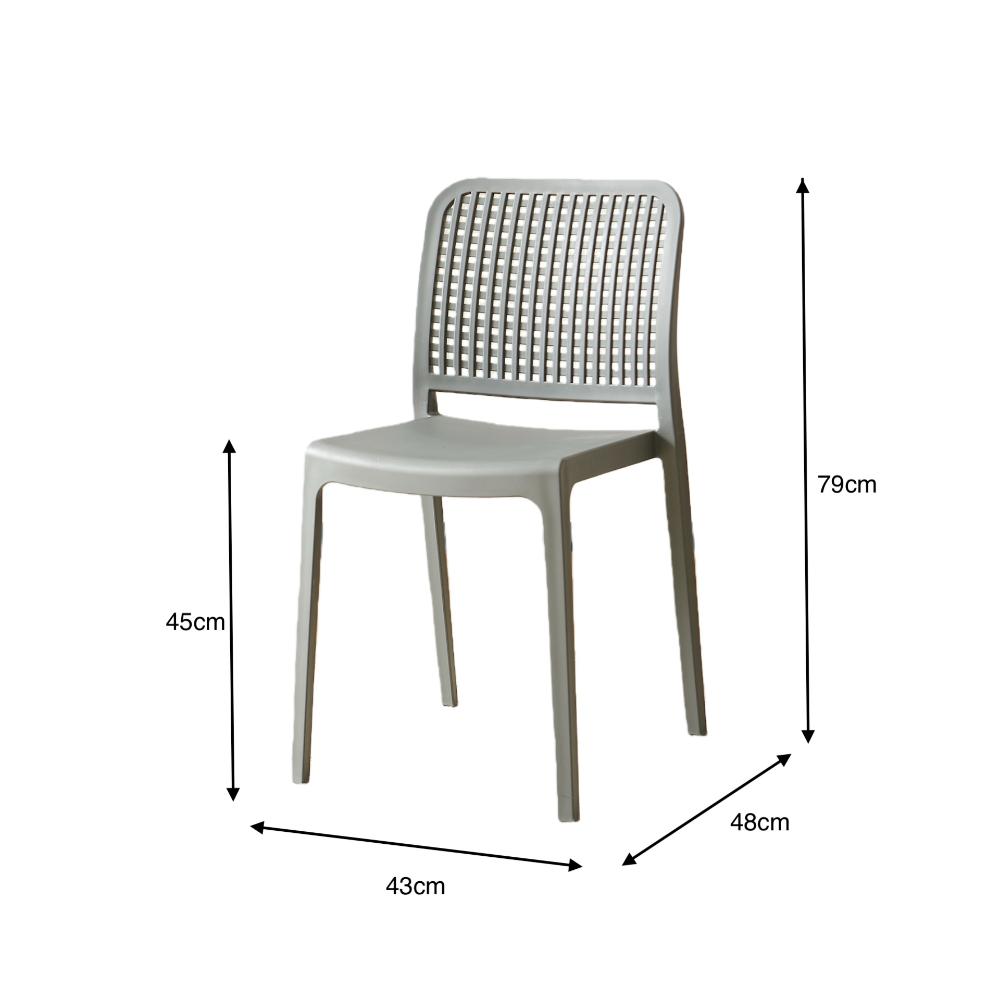 Silla Bronx , Gris Oscuro, con Espaldar en Cuadrados y Diseño Minimalista