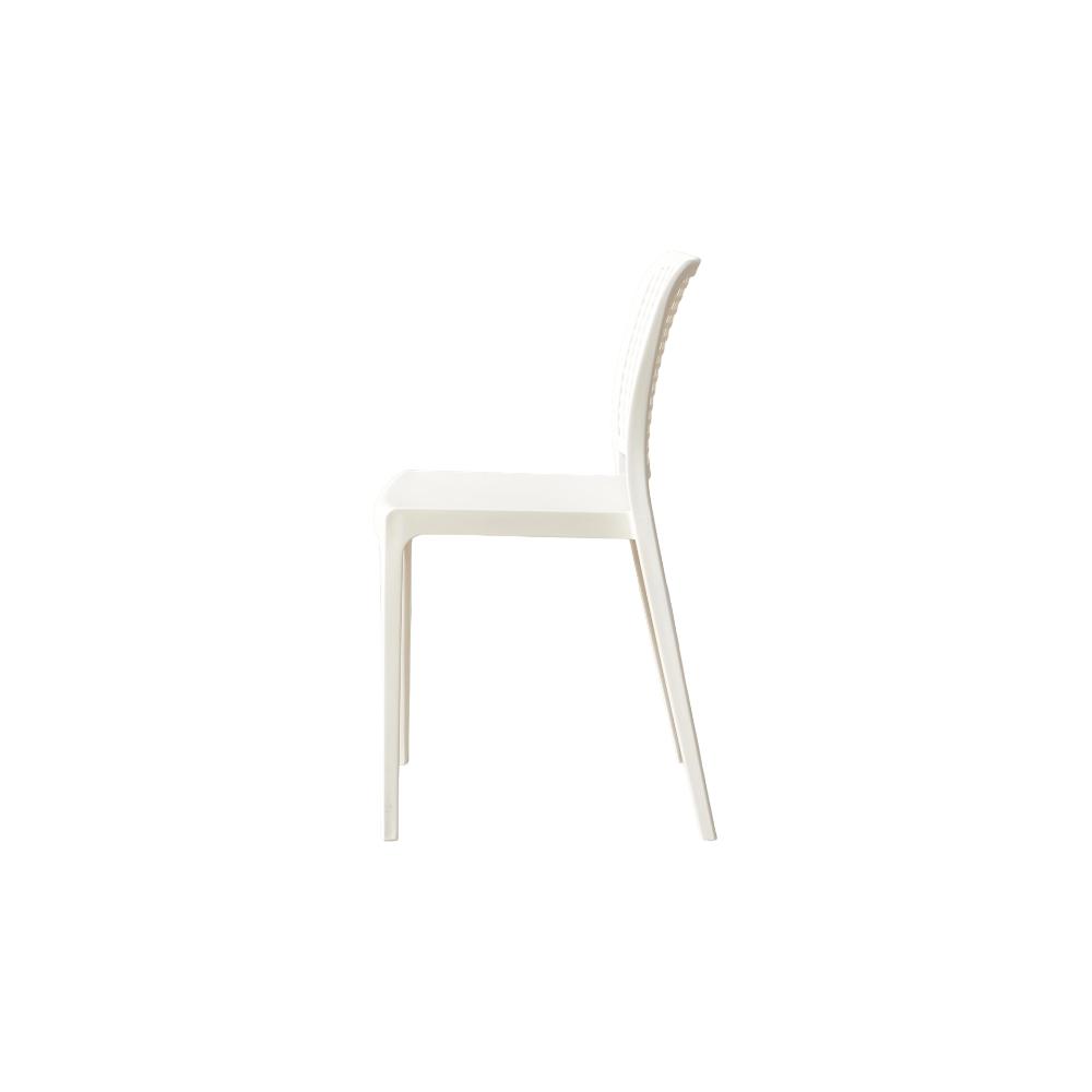 Silla Bronx, Blanco, Con espaldar en cuadrados y diseño minimalista X2