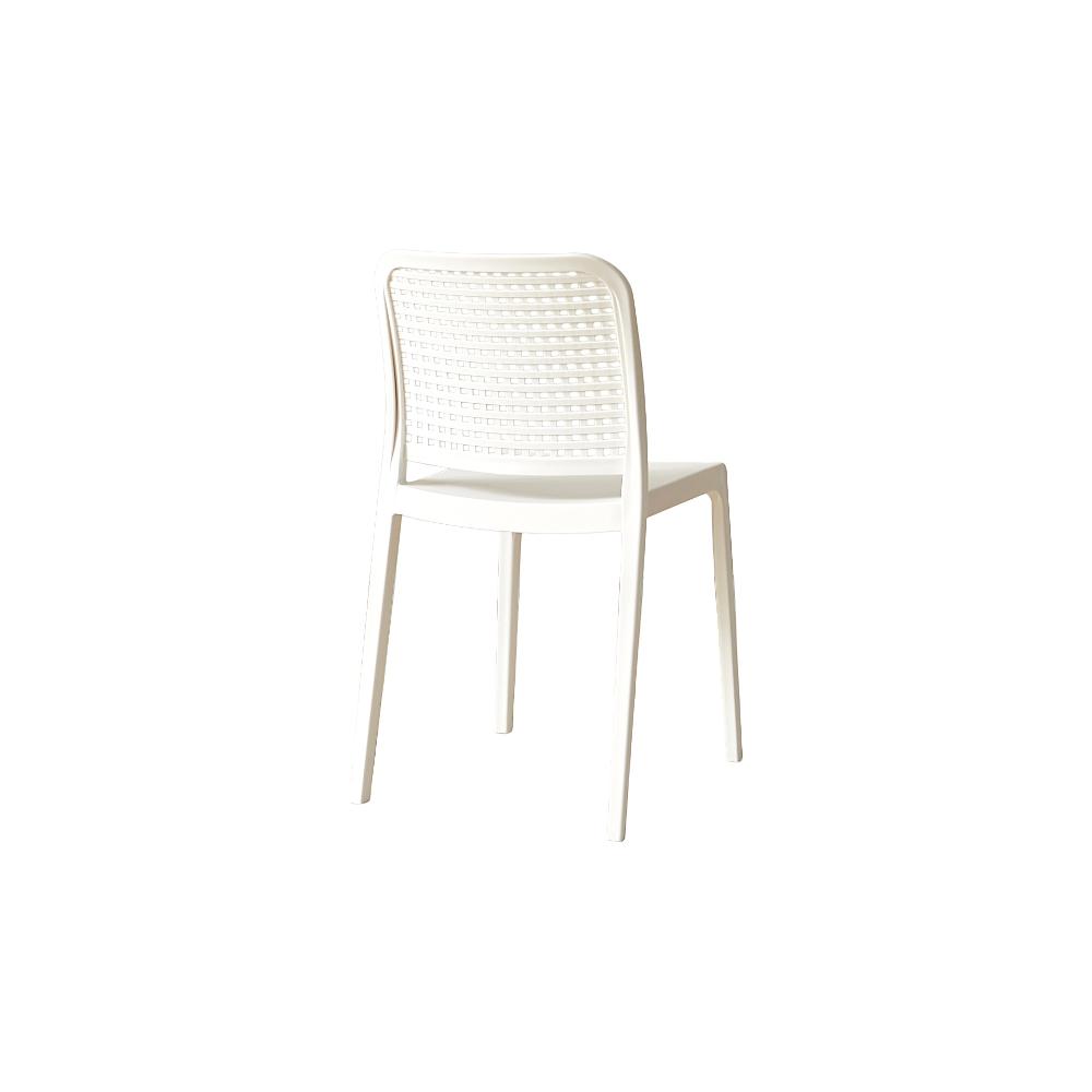 Silla Bronx, Blanco, Con espaldar en cuadrados y diseño minimalista X2