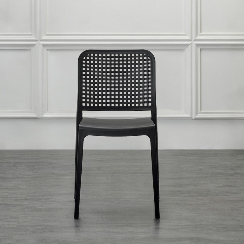 Silla Bronx , Negro, con Espaldar en Cuadrados y Diseño Minimalista
