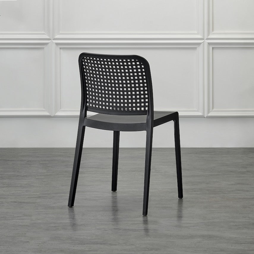 Silla Bronx , Negro, con Espaldar en Cuadrados y Diseño Minimalista