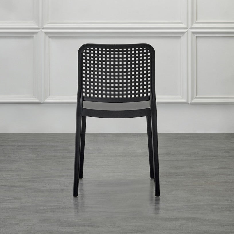 Silla Bronx , Negro, con Espaldar en Cuadrados y Diseño Minimalista