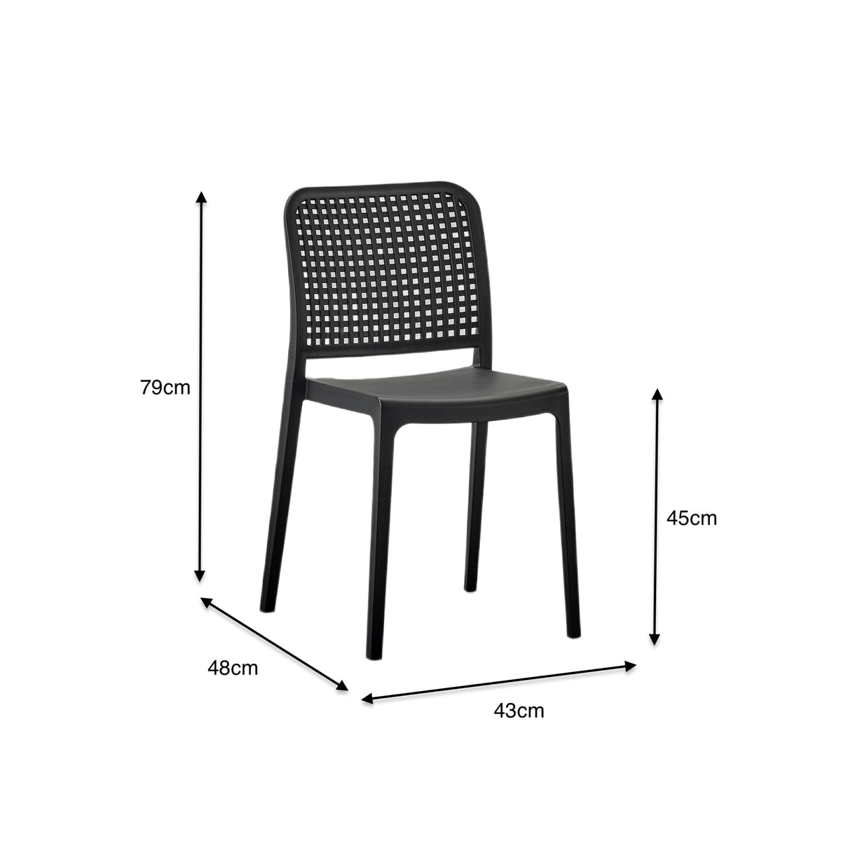 Silla Bronx , Negro, con Espaldar en Cuadrados y Diseño Minimalista