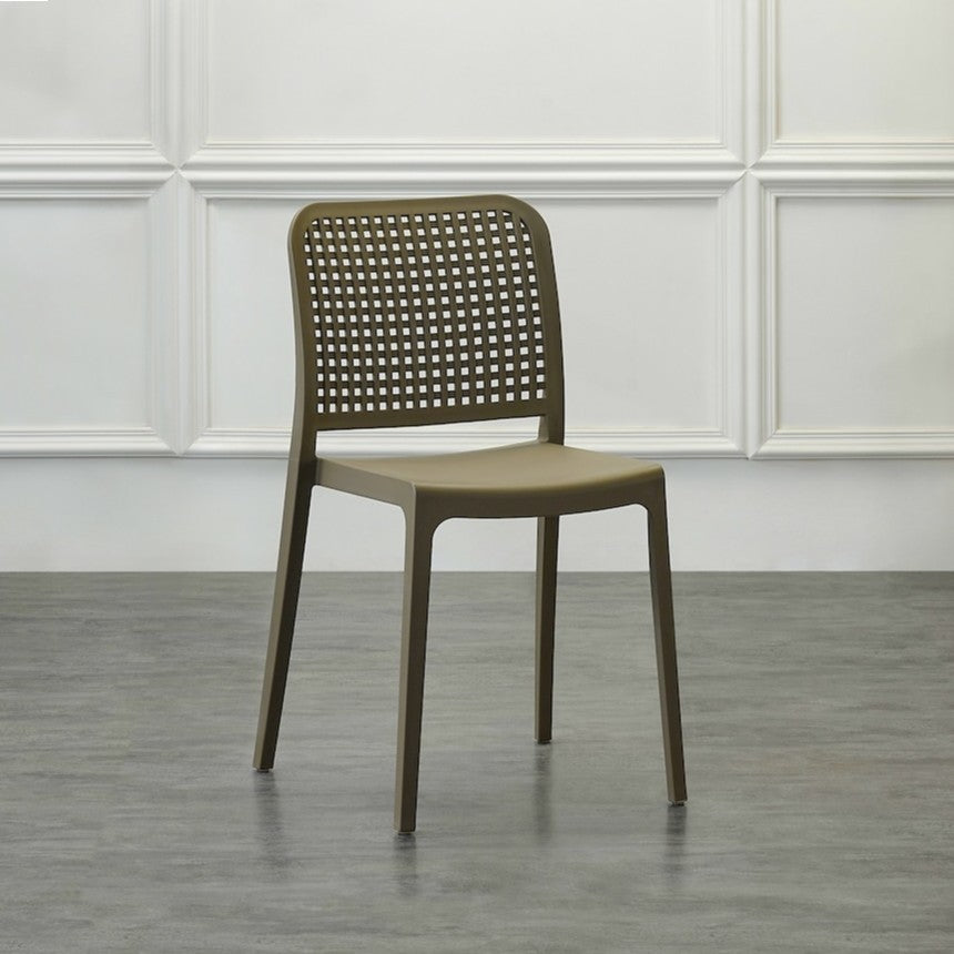 Silla Bronx , Taupe, con Espaldar en Cuadrados y Diseño Minimalista