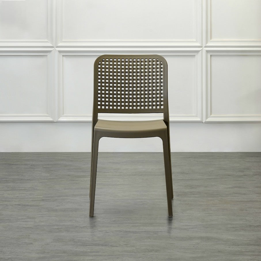 Silla Bronx , Taupe, con Espaldar en Cuadrados y Diseño Minimalista