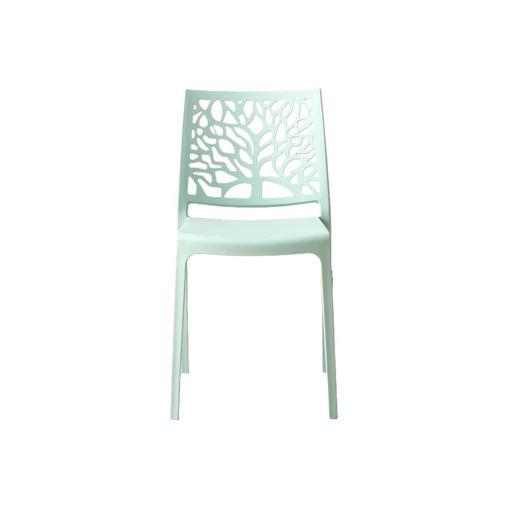 Silla Harlem, Azul Claro, con Espaldar en Forma de Árbol y Diseño Minimalista