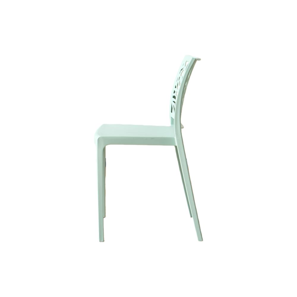 Silla Harlem, Azul Claro, con Espaldar en Forma de Árbol y Diseño Minimalista