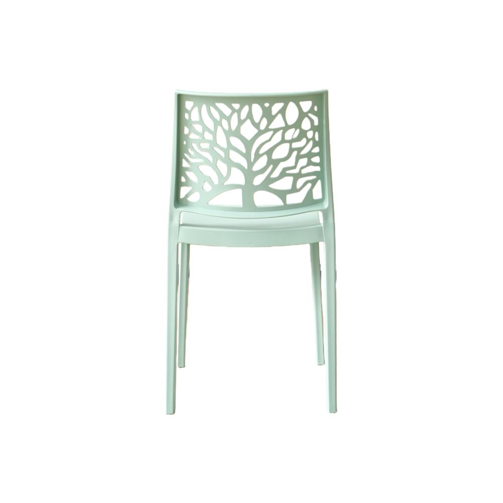 Silla Harlem, Azul Claro, con Espaldar en Forma de Árbol y Diseño Minimalista
