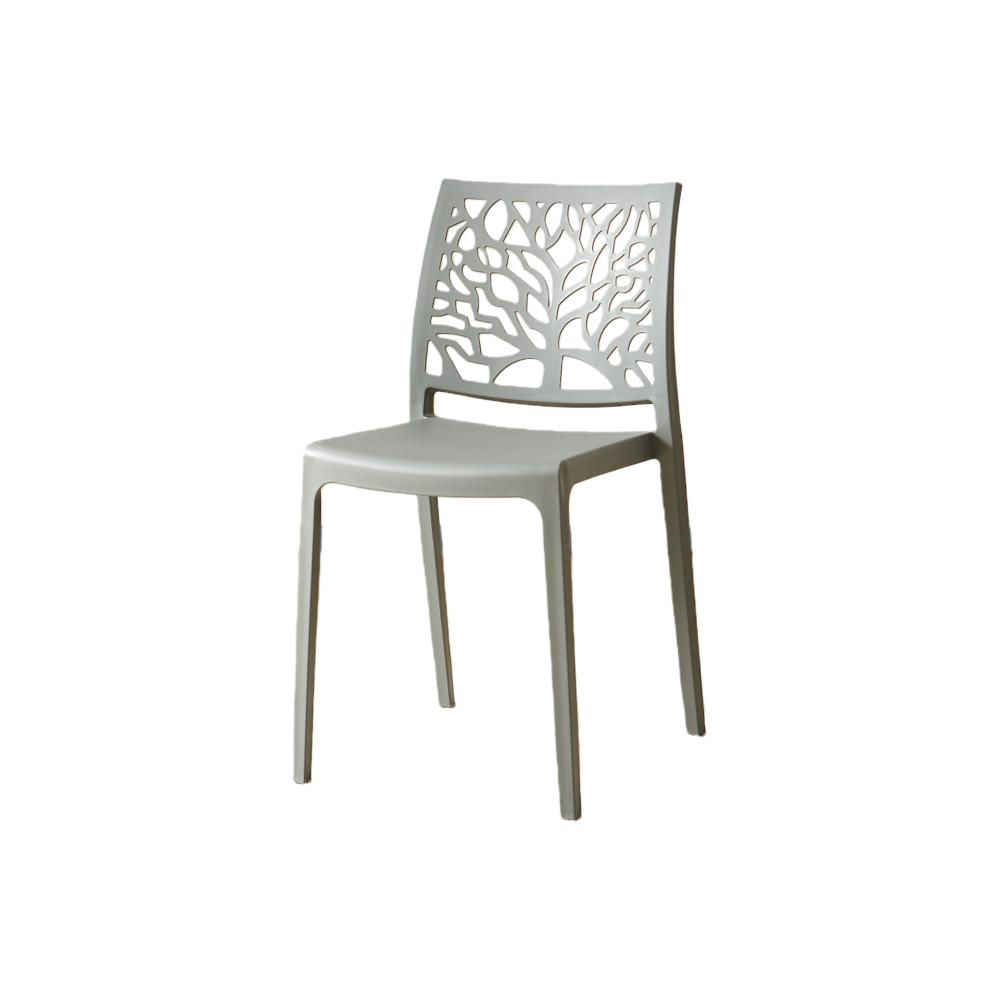 Silla Harlem, Gris Oscuro, Con espaldar en forma de árbol y diseño minimalista