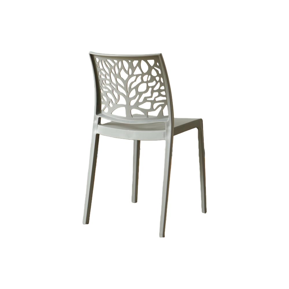 Silla Harlem, Gris Oscuro, Con espaldar en forma de árbol y diseño minimalista