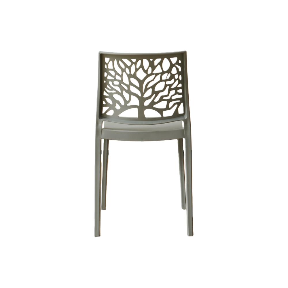Silla Harlem, Gris Oscuro, Con espaldar en forma de árbol y diseño minimalista