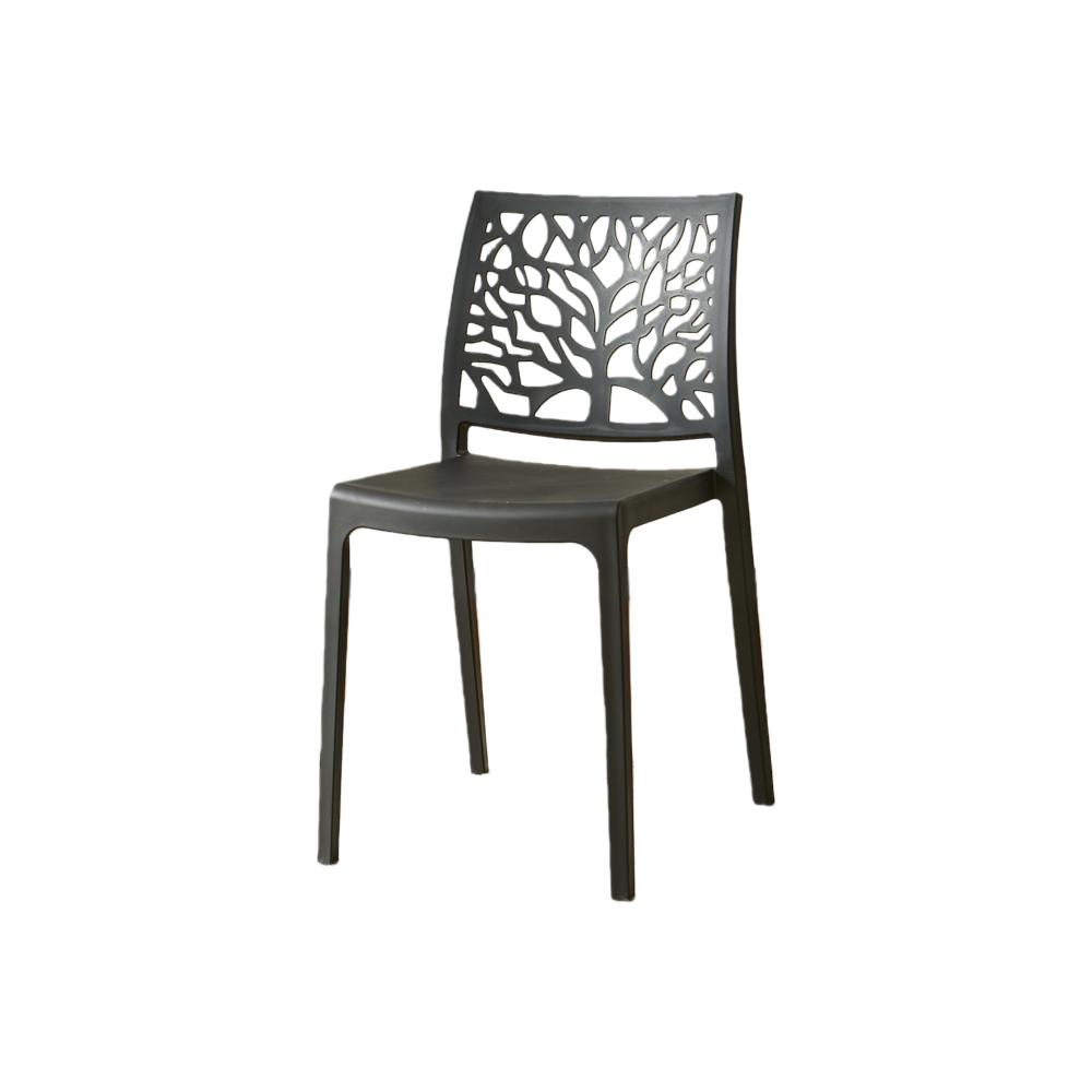 Set de 2 Sillas Harlem, Negro, con Espaldar en Forma de Árbol y Diseño Minimalista