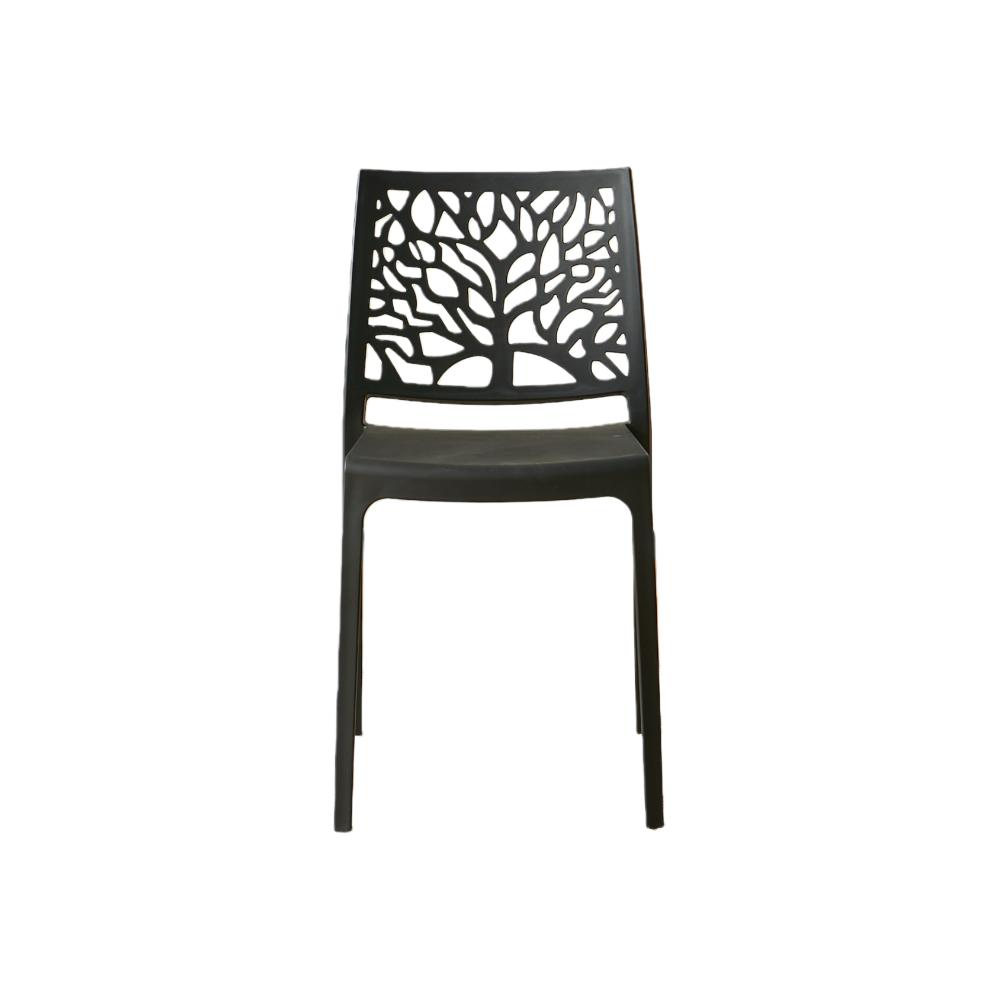 Set de 2 Sillas Harlem, Negro, con Espaldar en Forma de Árbol y Diseño Minimalista
