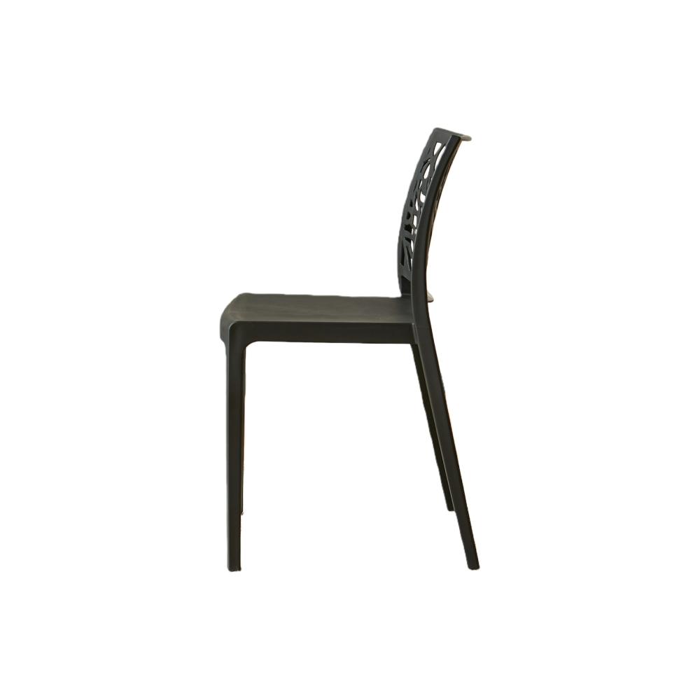 Set de 2 Sillas Harlem, Negro, con Espaldar en Forma de Árbol y Diseño Minimalista