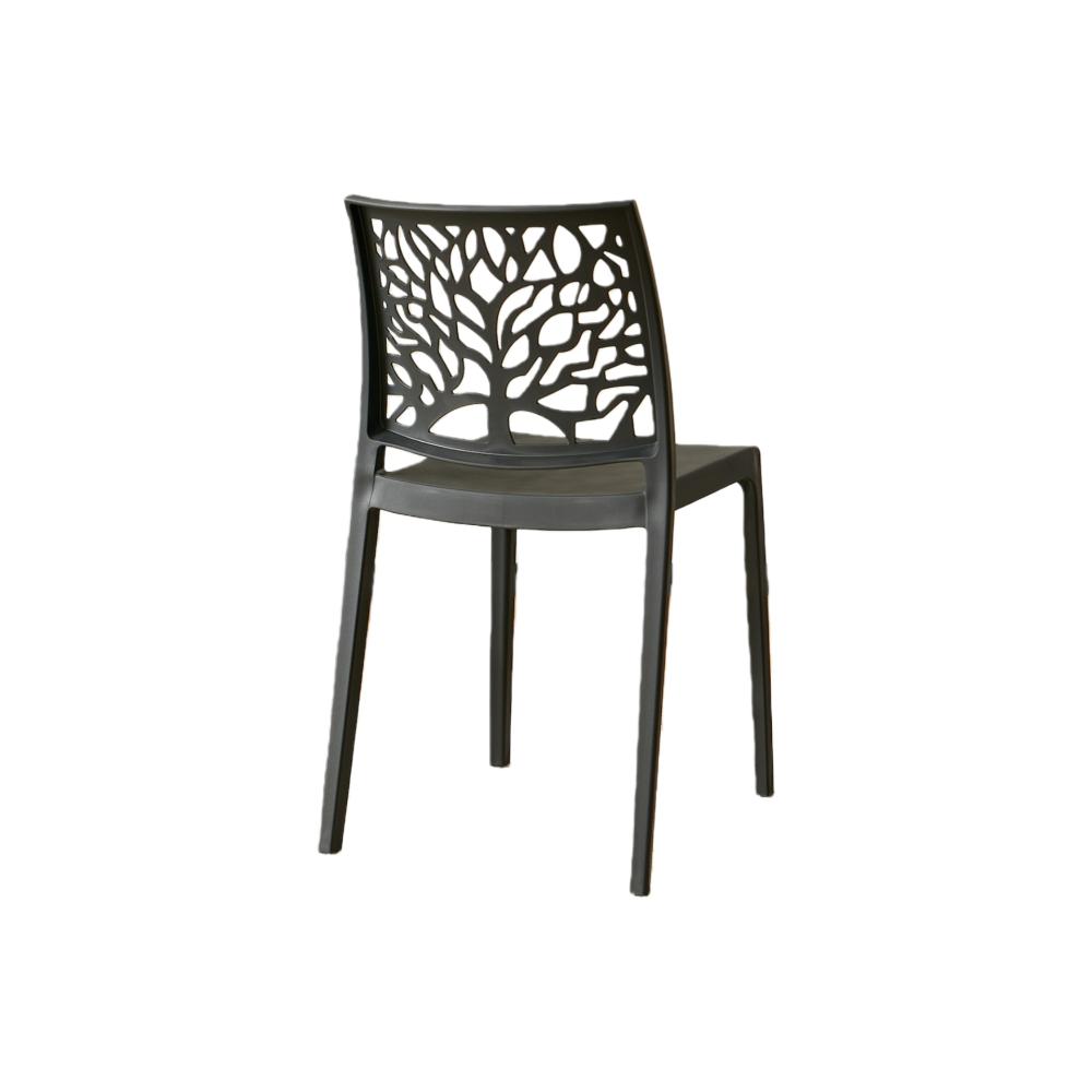 Set de 2 Sillas Harlem, Negro, con Espaldar en Forma de Árbol y Diseño Minimalista