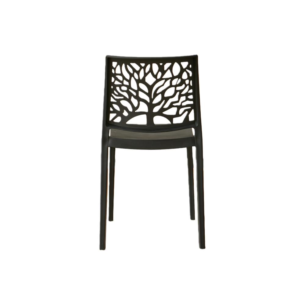 Set de 2 Sillas Harlem, Negro, con Espaldar en Forma de Árbol y Diseño Minimalista