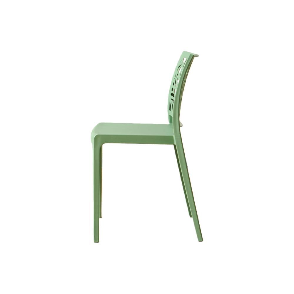 Silla Harlem, Verde, con Espaldar en Forma de Árbol y Diseño Minimalista