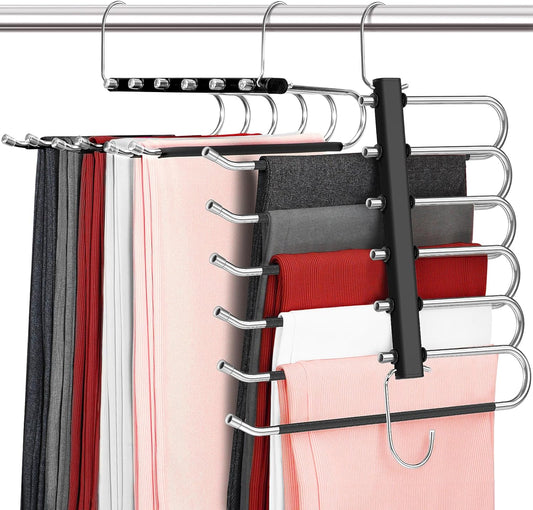 DOIOWN Perchas para pantalones que ahorran espacio paquete de 4 perchas para...
